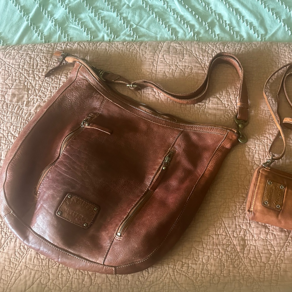 Elegant Brown Leather Hobo Bag